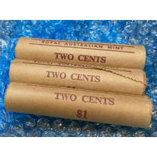 AUSTRALIA 1980 . TWO 2 CENTS COINS . 3 R.A.M ROLLS